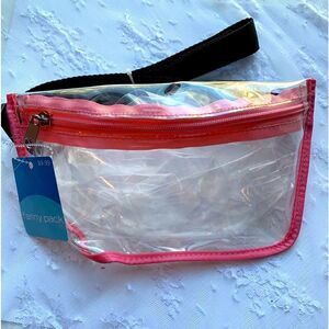 Clear and Pink Fanny Pack Belt Bag